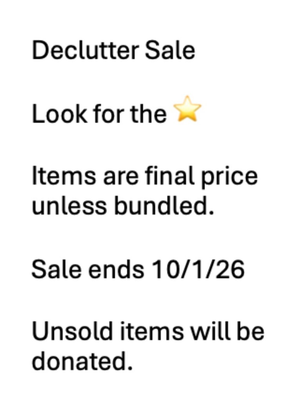 Closet Declutter Sale